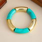 8 Styles Vintage Resin Round Tube Elastic Bracelet for Women Bohemian Stackable Acrylic Bracelet Bangle Party Jewelry New