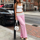 Women Lounge Pants Printed Fold Over Elastic Waist Wide Leg Pants Comfy Casual Loose Fit Trousers Homewear Bottoms