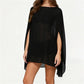 Women Poncho Batwing Sleeve Sheer Tops Solid Color Loose Fit Fall Summer Cover Ups Tops Clubwear for Party