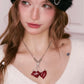 Y2K Design Cherry Pendant Little Devil Heart Necklace For Women