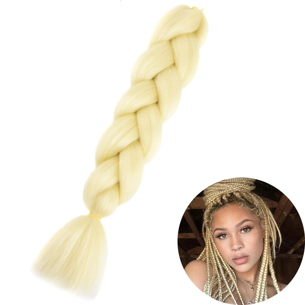 Synthetic Jumbo Braiding Hair Extension 24 Inch Heat Resistant Fiber In Bulk Ombre Jumbo Braids Hair For Black Women