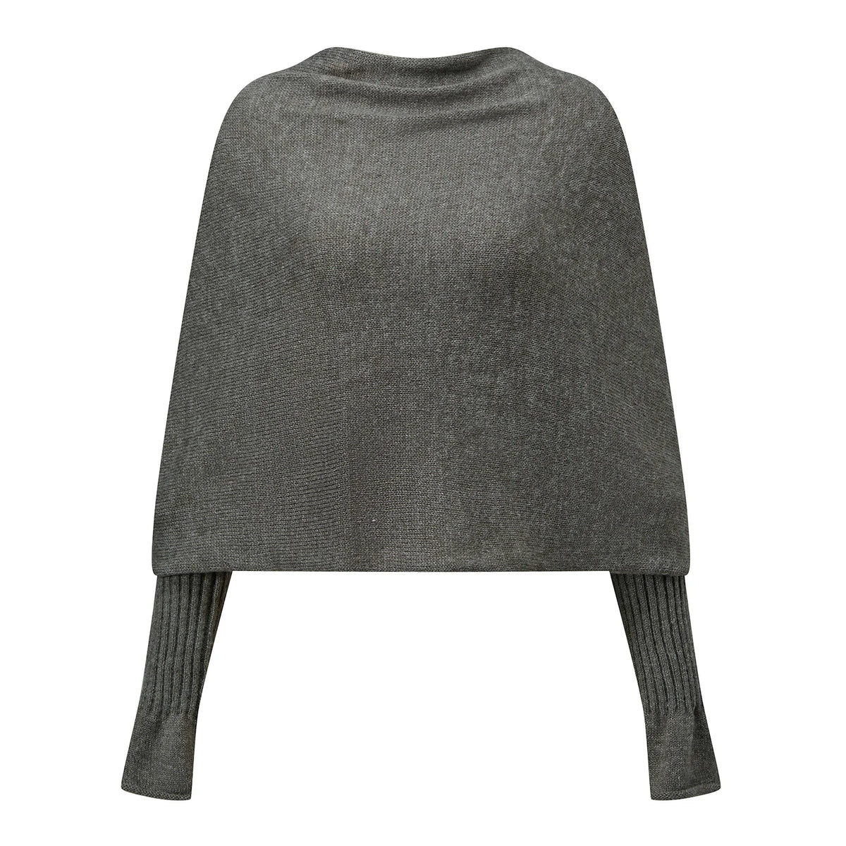 Women Loose Mohair Knitted Sweater Draped Off Shoulder Flare Sleeve Sheer Knit Jumper Cross Wrap Back Winter Pullover