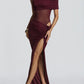 One Shoulder Backless Sexy Maxi Dress Women Elegant Strapless Sleeveless Thigh High Split Club Party Long Dress Female