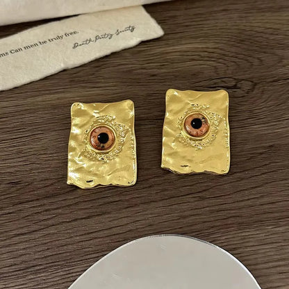 Baroque Style Vintage Resin Big Eyes Dangle Earrings For Women Jewelry New Arrival Fashion Exaggerated Lady Ears' Accessories