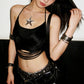 Fringe Halter Crop Top Women Y2K Aesthetic Cutout Layered Sleeveless Cami Top Sexy Backless Clubwear Night OutStreetwear