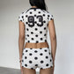 Dot Digit Print 2 Piece Set Women Casual Sporty Hipster Crop Tops+Shorts Matching Streetwear Skinny Stretch Tracksuit
