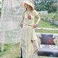 2025 Summer New Arrivals Lace Beige Big Brimmed Hat For Women