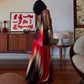 Gradient Printed Cowl Neck Backless Long Flowy Dresses for Summer 2025 Elegant Vacation Outfits Woman