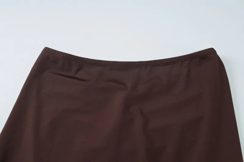 Two Piece Outfits Woman Elegant Sleeveless Crop Top and Long Skirts Matching Sets