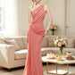 Mesh Tassel Maxi Dress Women Slanted Shoulder Folds Solid Elegant Birthday Party Vacation Summer Fashion Vestidos