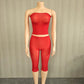 Sexy Fashion 2 Piece Set Woman Mesh See Through Wrap Chest Backless Tank Tops+Skinny Peach Hip Crop Pants Clubwear