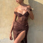 Lace See Through Sexy Two Piece Set Women Elegant Off-shoulder Backless Bodysuit And Maxi Skirt Matching Club Dress Set