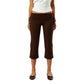 Women Y2K Trendy Low Waist 3/4 Length Capri Trouser Fold Over Waist Tie Side Drawstring Slim Fit Streetwear Lounge Pants