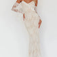 Floral Lace Slim Elegant Dresses For Women V Neck Off The Shoulder Long Sleeve High Waist Bodycon Dress Party Clubwear
