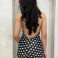 Wild Trend Romper Women Fashion Swing Collar Sexy Hottie Backless Polka Dot Print Halter Midnight Party Street Clubwear