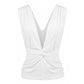 Twisted Deep V Neck Sleeveless Backless Tops Fashion 2026 Summer Clothes for Women T Shirts White Black