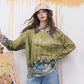 Plaid Patchwork Fake Two-Piece Sweatshirt with Star Print for Women