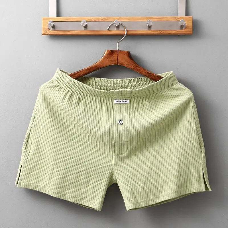Stretch Cotton Underwear Mens Boxer Shorts Threaded Aro Pants Sleepwear Loungewear Shorts Boxers Male Underpants Panties
