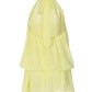 Sexy Mesh Backless Halter Mini Dress Yellow 2026 Summer Dresses for Women Vacation Outfits