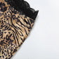 Leopard Print Pantsuit Womens Club Outfit Summer 2025 Two Piece Set  Lace Trim Cami Top and Flare Pants