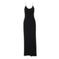 Open Back Spaghetti-strap Maxi Dress Elegant Sexy Women's Summer Dresses Black Gown Vacation Outfits