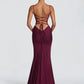 Spaghetti Strap Backless Sexy Maxi Dress Women Elegant Square Collar Sleeveless Bodycon Club Party Mermaid Long Dress