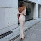 V Neck Off Shoulder Backless Maxi Dresses Elegant Evening Party Dress Woman Clothing