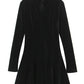 Hollow Out Long Sleeve Sexy Mini Dress Women Elegant Velvet Turtleneck High Waist A-line Club Party Dress Female