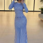 Thread Patchwork Dress Woman Autumn Trend o-Neck Full Sleeve Skinny Stretch Daily Casual Fashion Elegant Long Bodycon