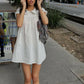 Women's Summer Doll Collar Blouse Short Sleeve A-Line Swing Shirts Solid Color Loose Ruffle Summer Casual Tops