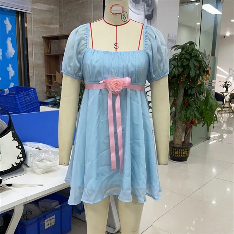 Roleplay The Shining Twins Cosplay Dress 1980 Horror Movie Disfraz Costume Women Halloween Carnival Party Outfits