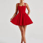 Backless Bow Sexy Mini Dress Women Fashion Elegant Spaghetti Strap Sleeveless High Waist A-line Club Party Dress New