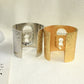 New Brand Fashion Show Alloy Metal Lock Cuff Bracelet For Women Fashion Jewelry Exaggerated Hand Open Bangles Accessories