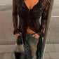 Women White Lace Long Cardigan Ruffle V Neck Long Sleeve Sheer Mesh Open Front Maxi Cover Up Beach Swimwear Coverup