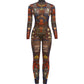 See Through Jumpsuit Women Sexy Hottie o-Neck Zip Club Vacation Midnight Stretch Full Sleeve Skinny Stretch Overall