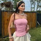Solid Color Tube Top Summer Y2k Clothes Cute Sexy Side Split Backless Tank Tops Woman 2025