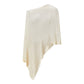 Fashion Women's Sheer Ponchos Off Shoulder Solid Color Asymmetrical Shaw Wrap T-Shirts Oversized Knit Tops