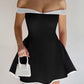 Off-shoulder Strapless Sexy Mini Dress Women Fashion Patchwork Sleeveless Backless High Waist A-line Club Party Dress