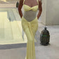 Halter Backless Sexy Maxi Dress Women Fashion Patchwork Off-shoulder Sleeveless Ruched Draped Bodycon Club Party Dress