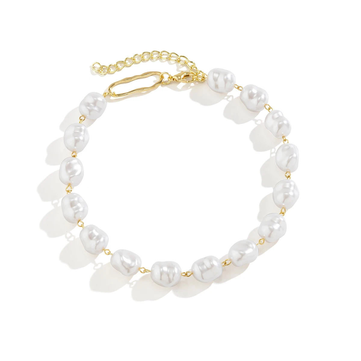 Unique Irregular Imitatio Pearl Bead Choker Necklace for Women Wed Bridal Vintage Kpop Clavicle Chain Aesthetic Neck Accessories