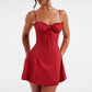 Women Y2k Lace Trim Mini Dress Sexy Spaghetti Strap Backless Short Dress Low Cut Bodycon Sundress Streetwear