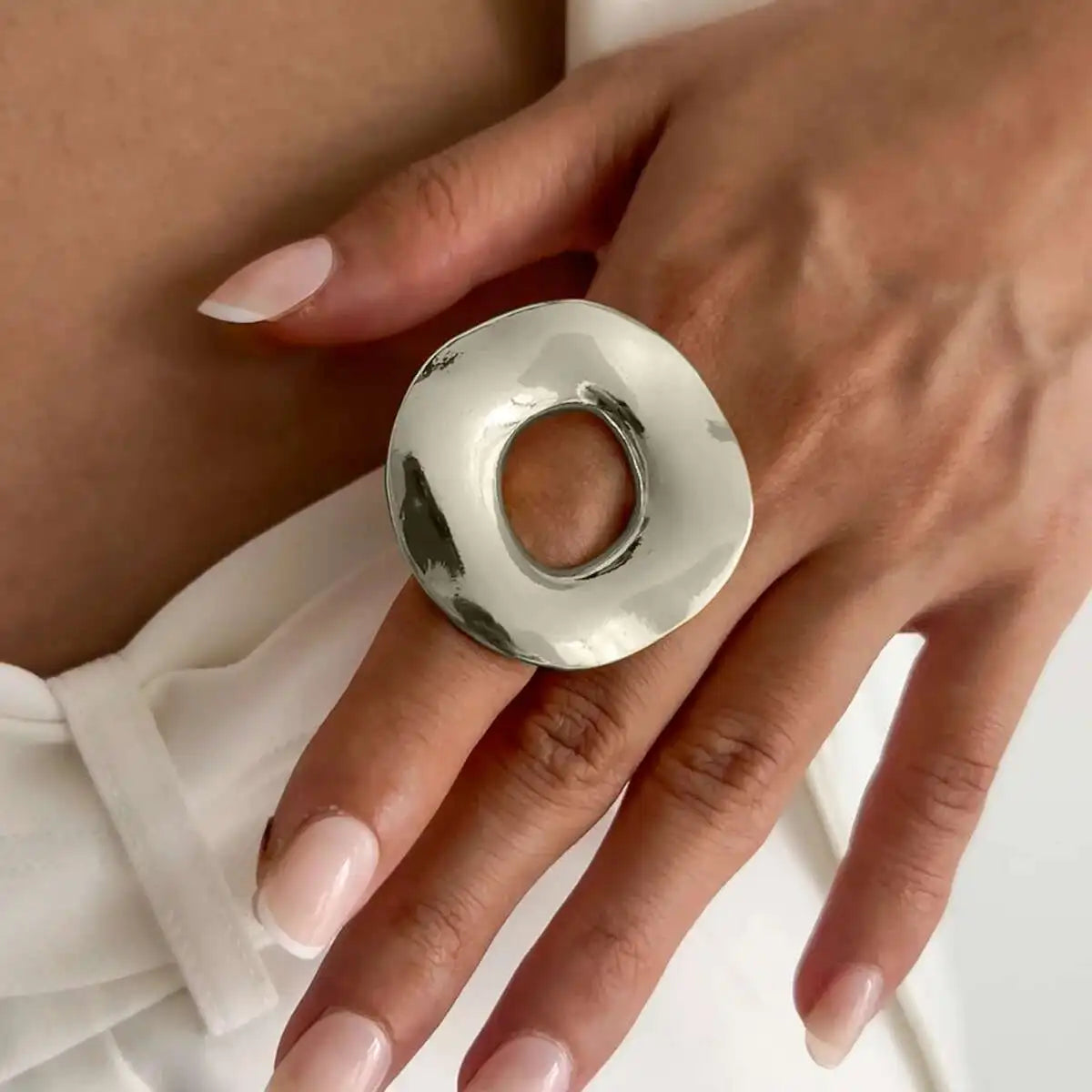 Creative Unique Metal Petal Flower Branch Open Ring Women Punk Gold Color Geometric Adjustable Rings Y2K Couple Jewelry