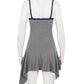 Women Gray Lace Trim Cami Sexy Mini Dress Women Elegant Spaghetti Strap Sleeveless Backless Asymmetric Hem Club Dresses