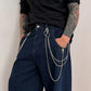 3Pcs/Set Hip Hop Multilayer Metal Keychain Waist Belts Chain for Women Men Punk Trousers Pants Chain Street Jewelry