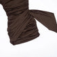 Asymmetrical Draped Long Sleeve Mini Dresses for Women Clothing Sexy Solid Color Bodycon Dress