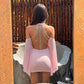 Off Shoulder Backless Long Sleeve Mini Dress Sexy Party Wear Pink Birthday Dresses Woman 2026 Luxury