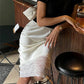 White Casual Lace Long Skirt For Women Slim High Waist Patchwork Elegant Commute Clothes Summer Female Maxi Skirt New