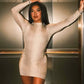 Hottie Snake Pattern Dress Women Winter Trend Full Sleeve Sexy Street Midnight Activity Stretch Skinny Mini Bodycon
