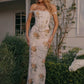 Vintage Print Sexy Maxi Dress Women Gown Summer Off-shoulder Sleeveless Backless Bodycon Club Party Long Dress Elegant