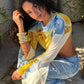 Backless Bandages T-Shirt Women Fashion Colorful PrintSee tThrough Puff Sleeve Sexy Hottie Street Party Crop Tess